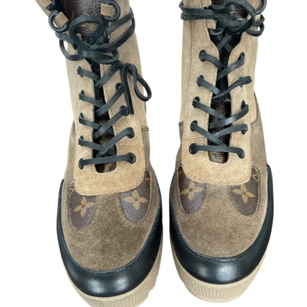Louis Vuitton Laureate Platform Desert Boots Monogram Canvas Suede Size 39 - Picture 5 of 16